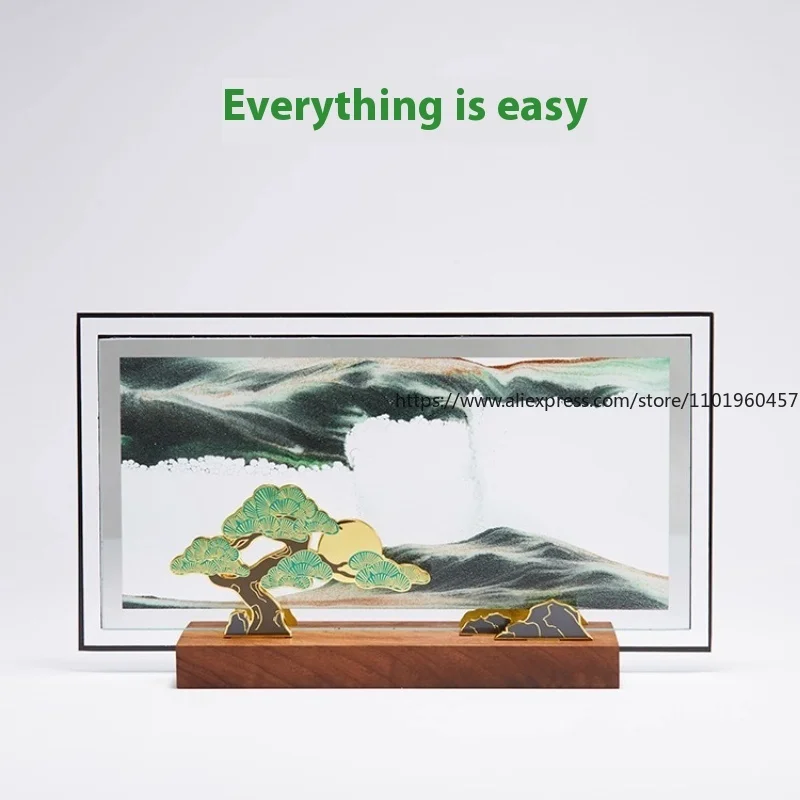 모든 것 쉬운 Quicksand 그림 장식 모래 시계 새로운 중국어 장식 거실 사무실 데스크탑 생일 선물