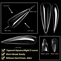 Soft Gel False Tips Box Natural Sculpted Ballet Coffin Almond Fake Nails Full Cover Premium Quality Press On Nails Nail Supplies 4