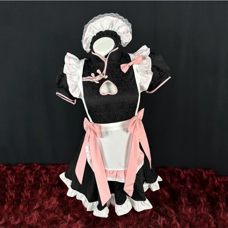 Chinese Style Maid Lolita Cosplay Costume Women Sweetheart Cheongsam Dress Halloween Party Waitress Role Play Animation Show New