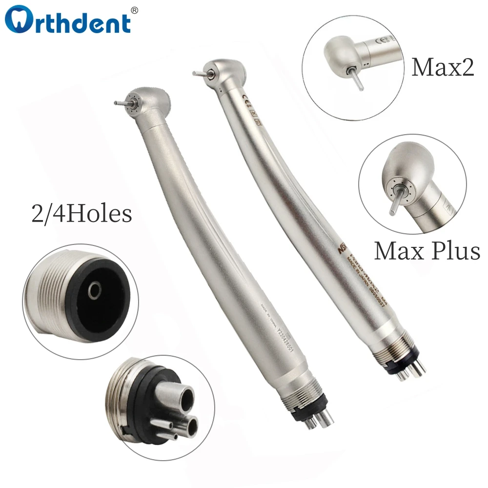 

Dental High Speed Handpiece Standard Head Push Button 2/4 Holes 4 Water Spray Air Turbine NSK Max2/Max Plus Dentist Equipment