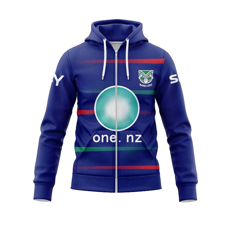 ANZAC hooded zip-up Warriors home and away Aboriginal traditional training rugby jersey