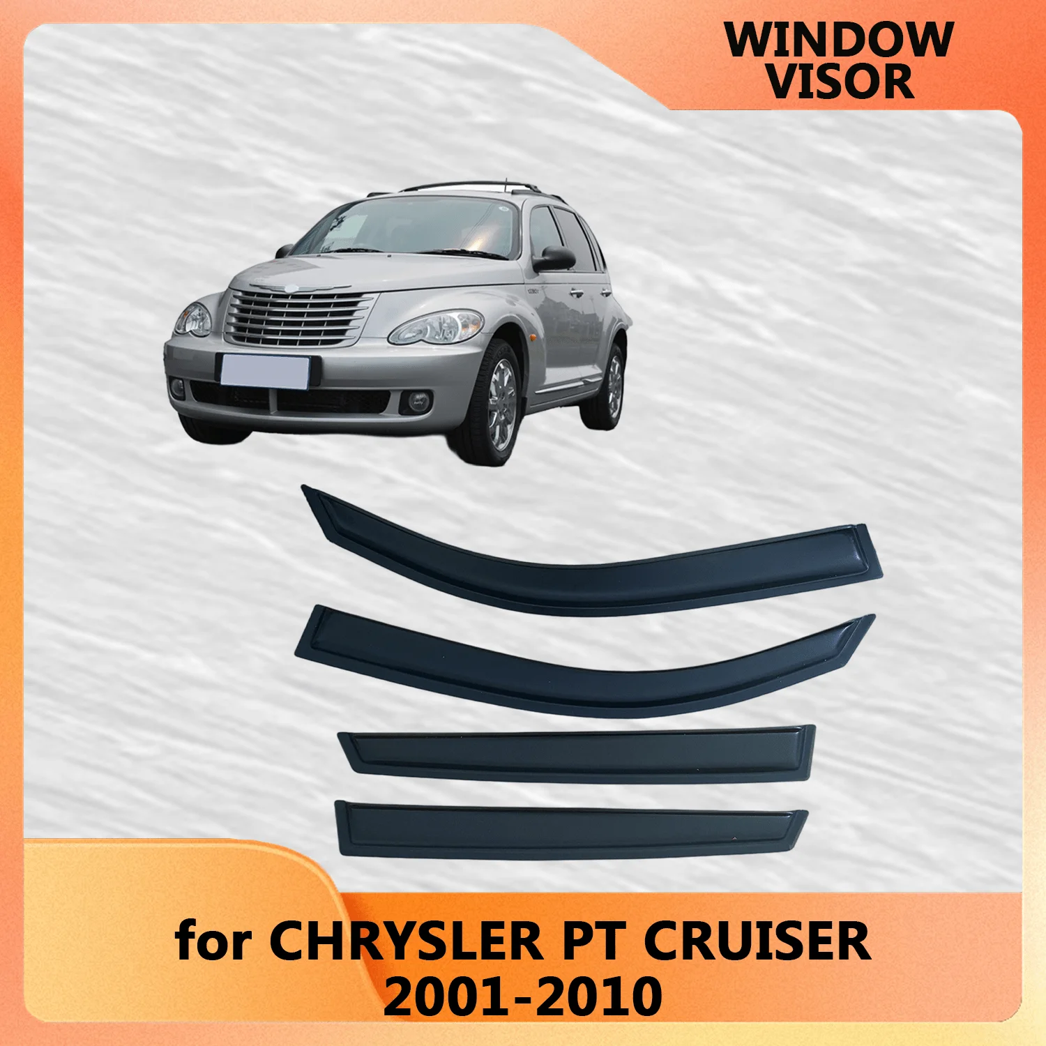 For Chrysler PT Cruiser 2001 2002 2003 2004 2005 2006 2007 2008 2009 2010 Wind Deflectors Rain Guards Door Visor Window Visor