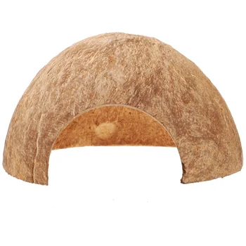 Coconut Hideout House Leopard Gecko Humid Hermit Crab Habitat Shells Hut Turtle