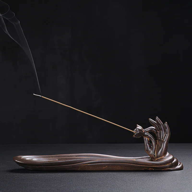 Newretro Ceramic Incense Inserts Wonderful Hand Lotus Jade Beads Zen