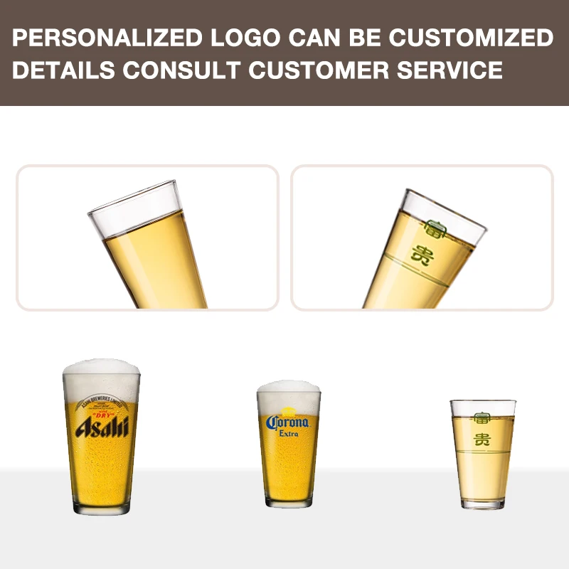 Description Picture 5 of item200ml/320ml/470ml American Wide Mouth Beer Mug Pilsner Glass Cup Craft Beer Glass Juice Drink Cup Can Be Customize Patterns