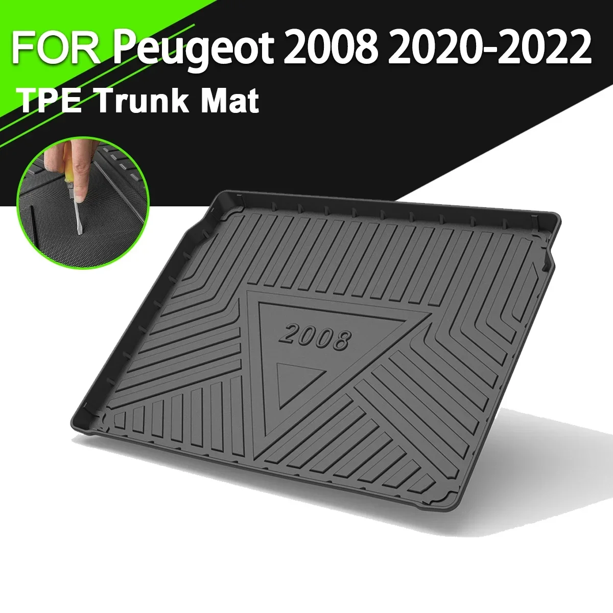 

Car Rear Trunk Cover Mat TPE Waterproof Non-Slip Rubber Cargo Liner For Peugeot 301 308 408 508 508L 2008 3008 4008 5008 DS6 DS7
