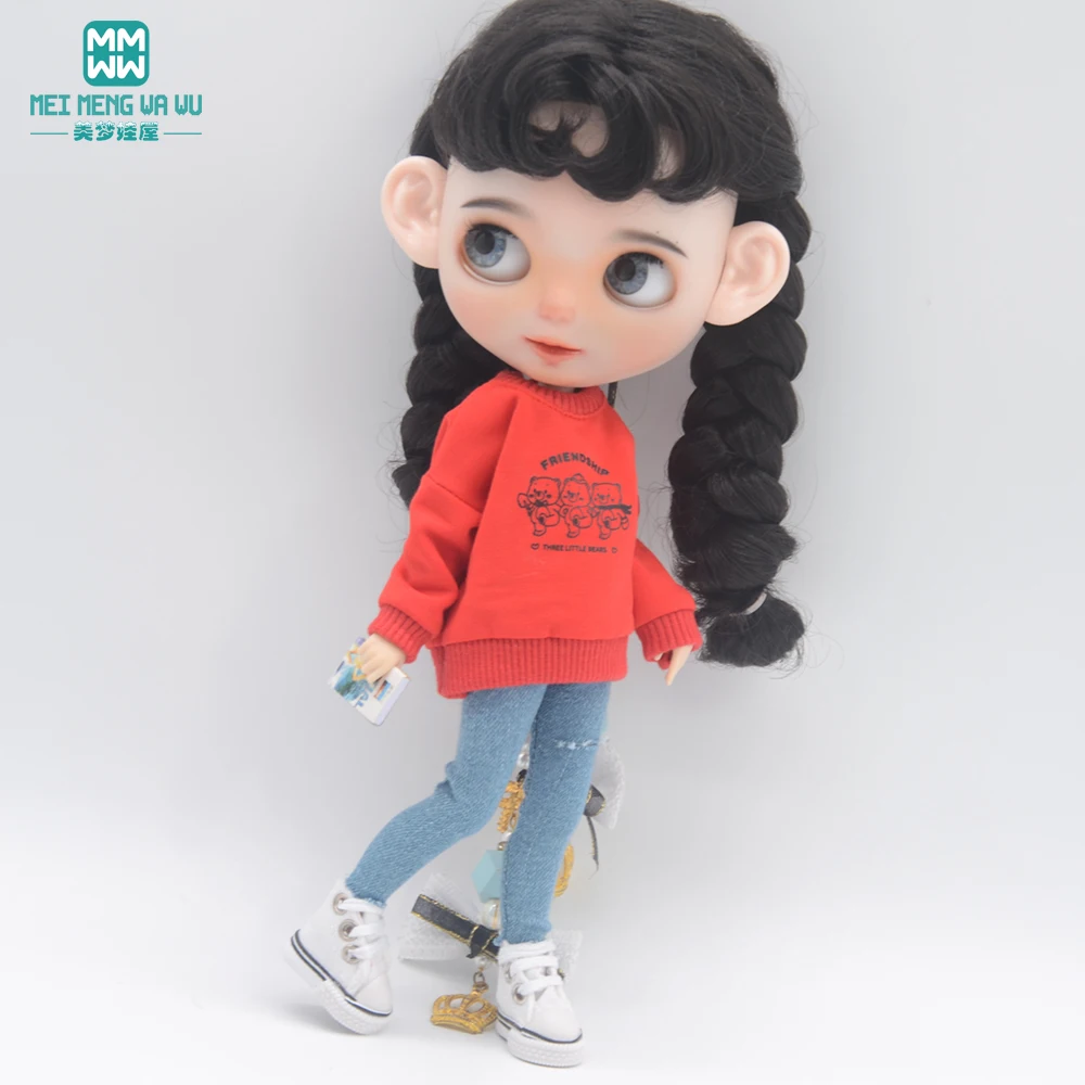 Kleidung für Puppen, dreiteiliges modisches Pullover-Set, passend für Blyth Azone OB22 OB24 Puppenzubehör – Detail 19