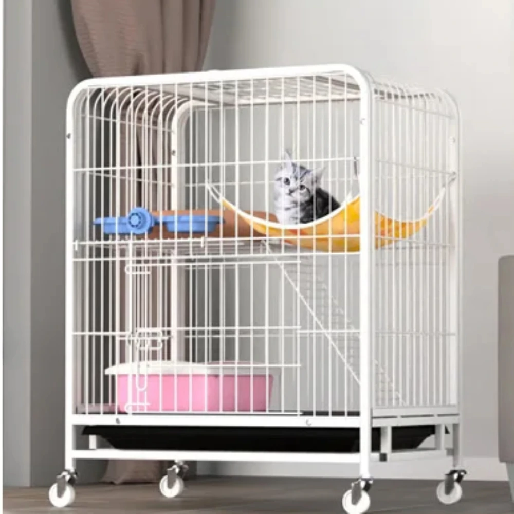 Iron Cat Cage Pet Villa Duplex Luxury For Pets House And Kitten Nest Modern Creativity Cat's Nests Large Space Activity Cat Cage
