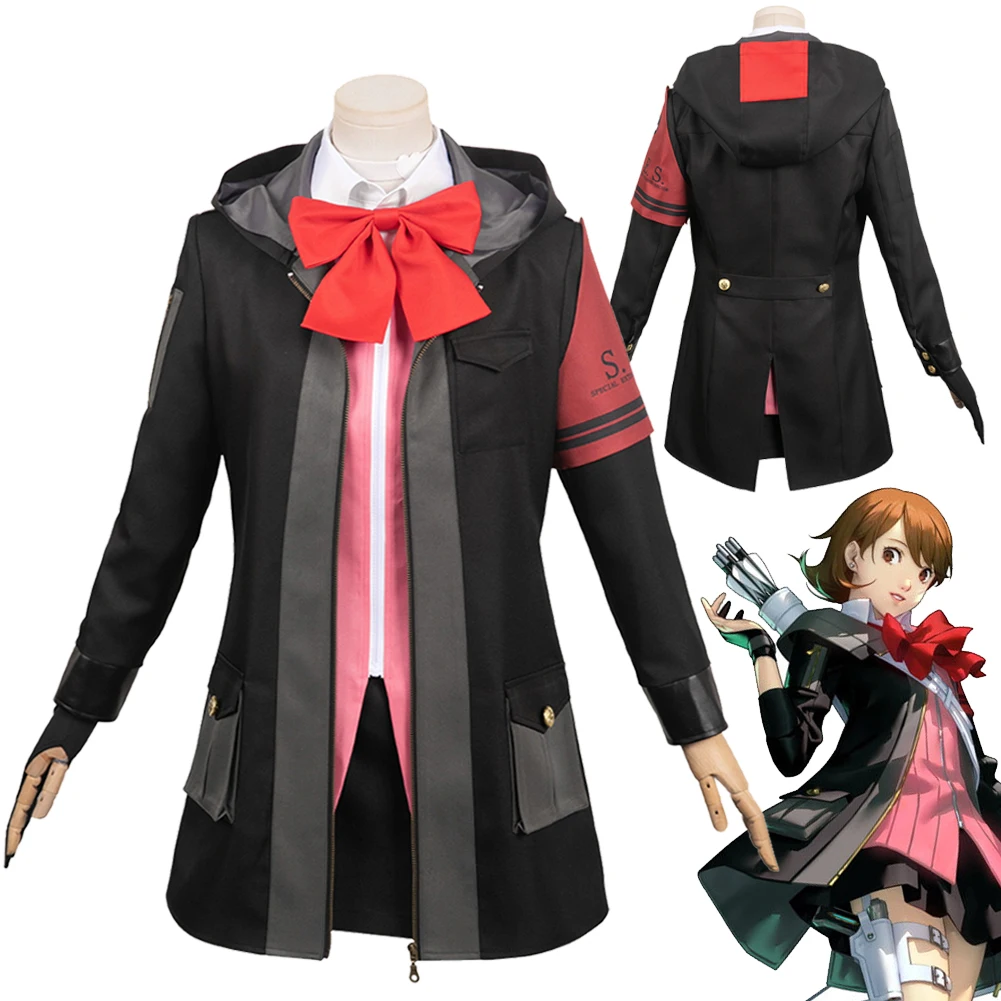 

Anime Persona3 Reload Cosplay Costume Yukari Takeba Role Play Costumes Dress Coat Disguise Halloween Carnival Fantasia Women