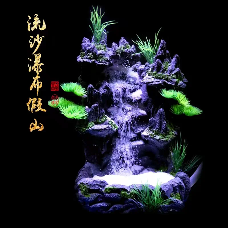 

Fish tank landscaping Waterfall Mountain Tree View Fish for Tank Decorations Small Terrain Scenery Ornament for REPTILE Habitat