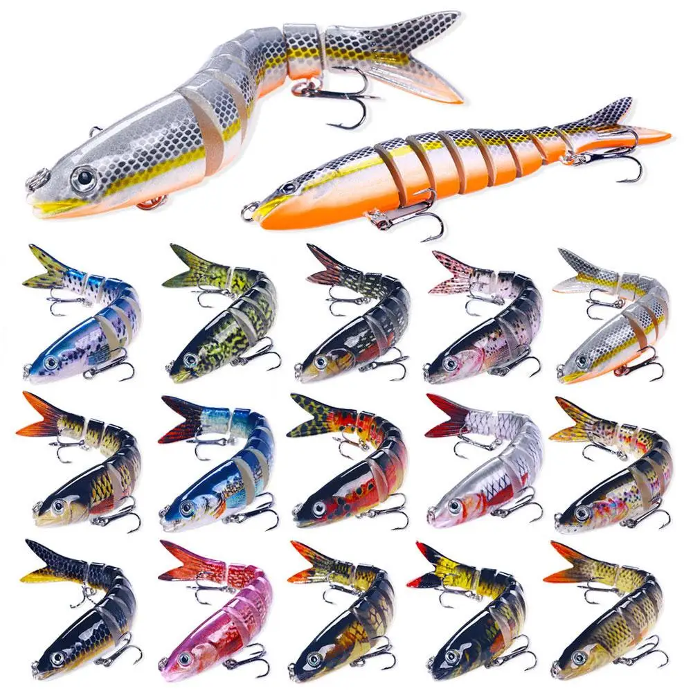 Swimbait Lure Fishing Lures,Lifelike Swimming Action, Durable, for Freshwater & Saltwater Fishing,Multi Jointed Fishing Lure - 6