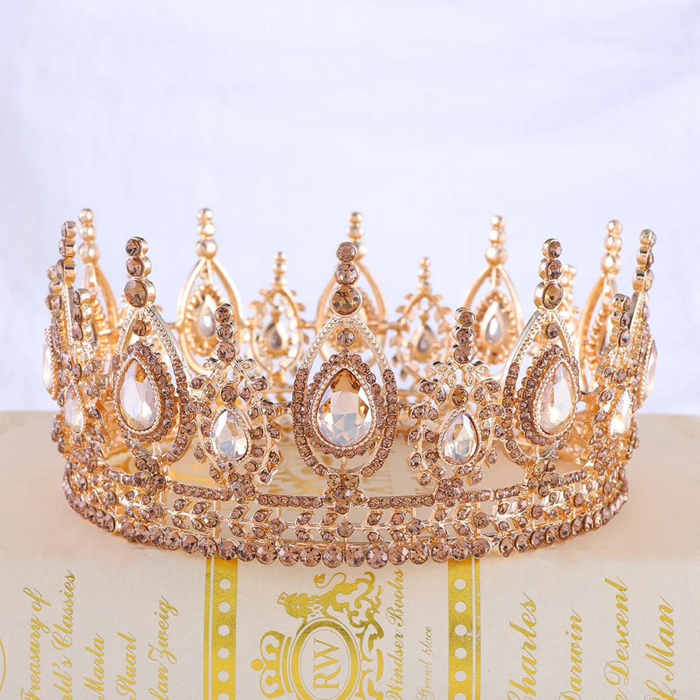 Wedding Bridal Tiara Colorful Crystal Crown Elegant Noble Wedding Hair Accessories