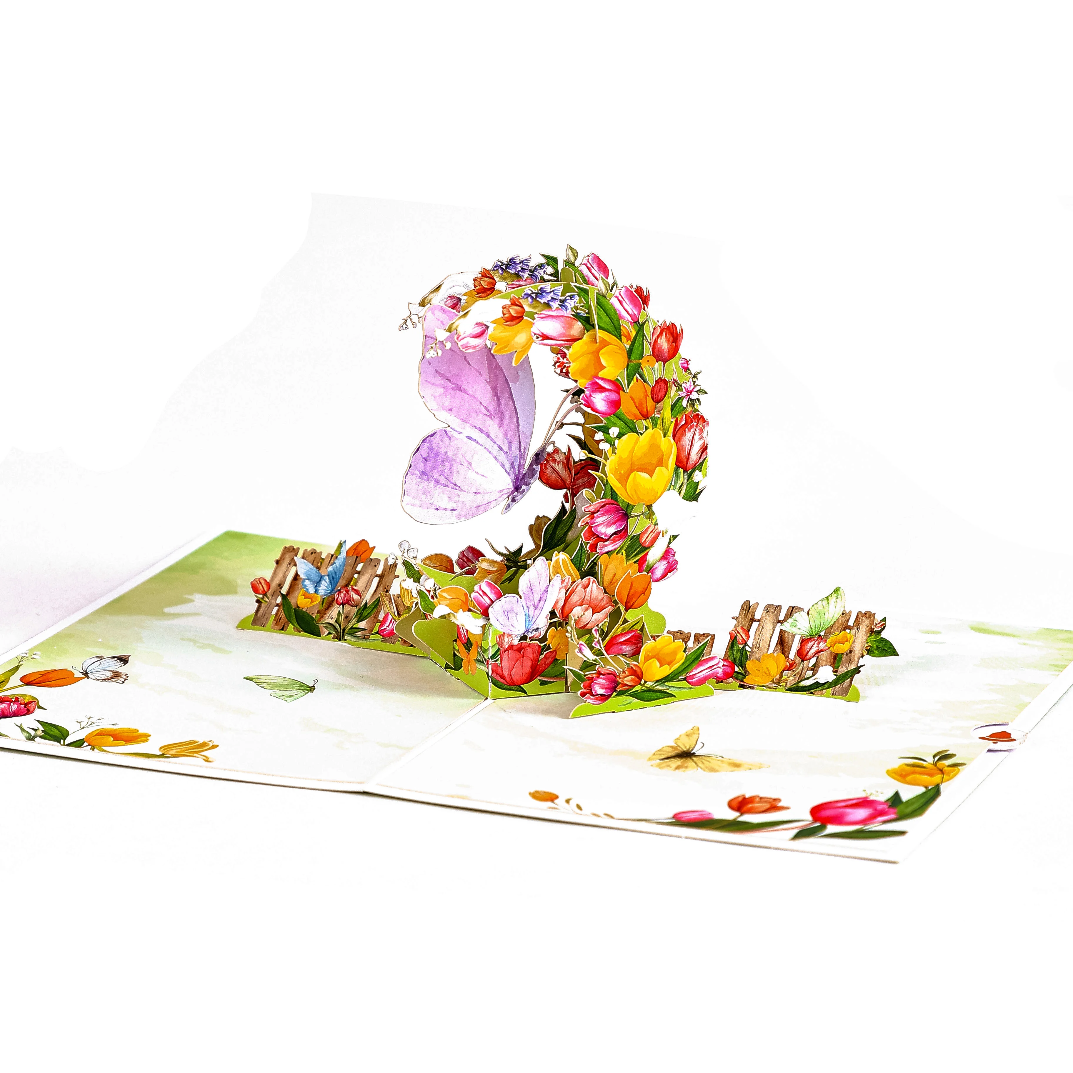 Pink Rose Garden Pop-Up Greeting Card – 3D Flower Birthday Anniversary Gift for Lover, ... - SKU PGC00852 - UGI Packaging