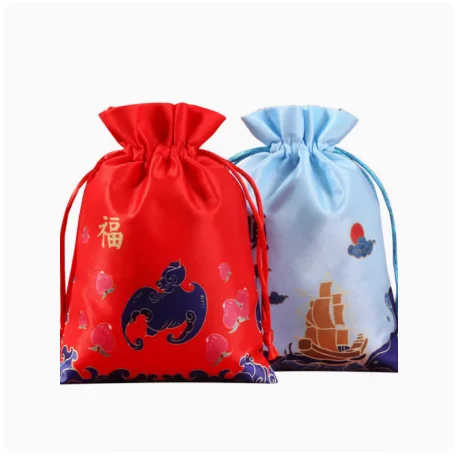 

10pcs New Small Drawstring Silk Brocade Jewelry Pouches Vintage Chinese style Gift Bags Wedding Birthday Storage