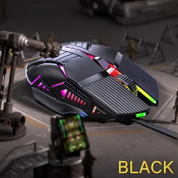 GM6 Wired Mouse RGB Mice Wired Computer Mause LED Backlit Ergonomic Gaming Mouse For Laptop PC 7