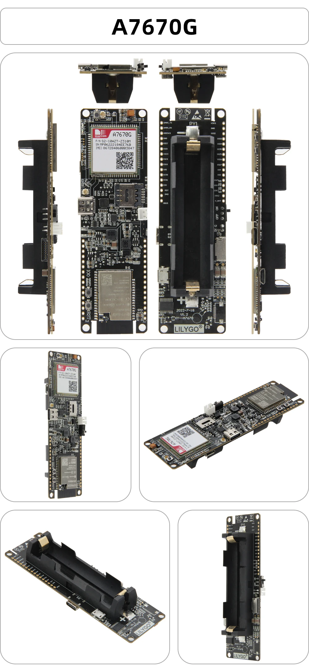 placa de desenvolvimento lte cat1 módulo sim