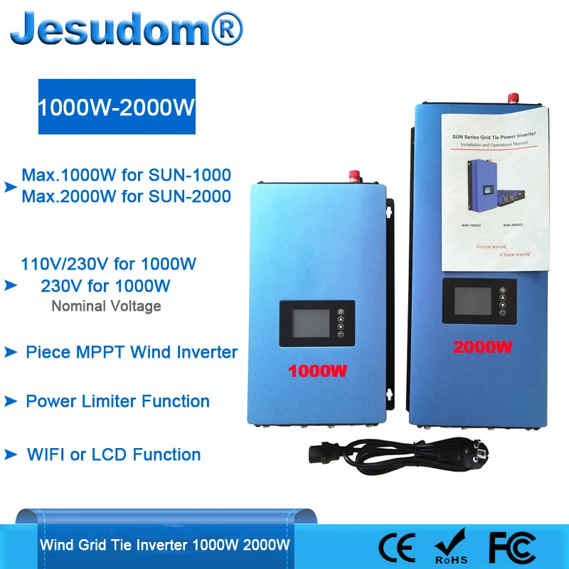 Wind Grid Tie Inverter 1000w 2000w With Dump Load Resistor Mppt Pure