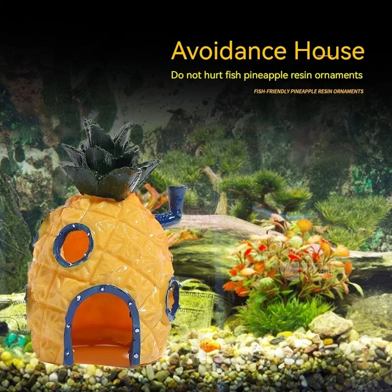 Fish Tank Decorations Aquarium Decoration Landscaping Accessories Fish Tank Aquarium Decoration Cartoon Character Pineapple House
