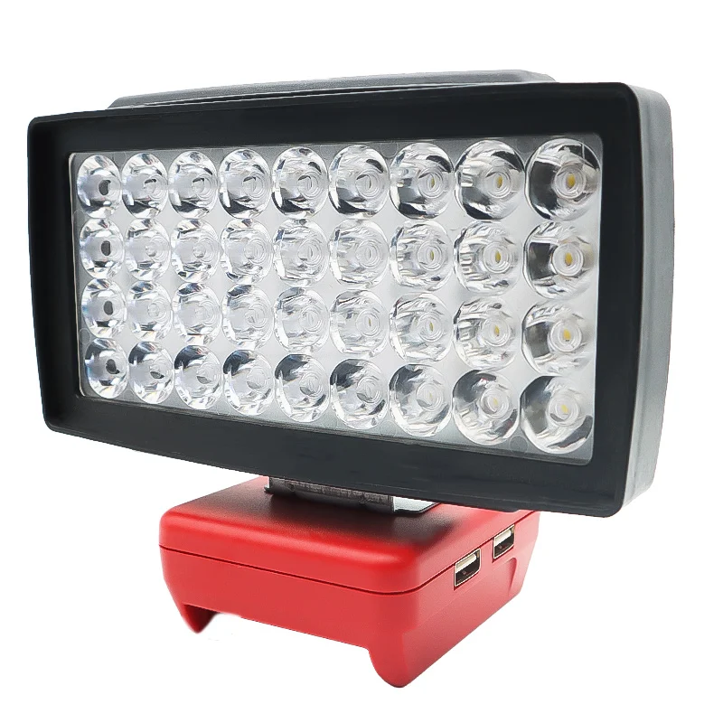

36 Beads LED Car Work Light Flashlight Electric Torch Spotlight USB Power Bank For Milwaukee M18 18V 48-11-1835 Li-ion Battery