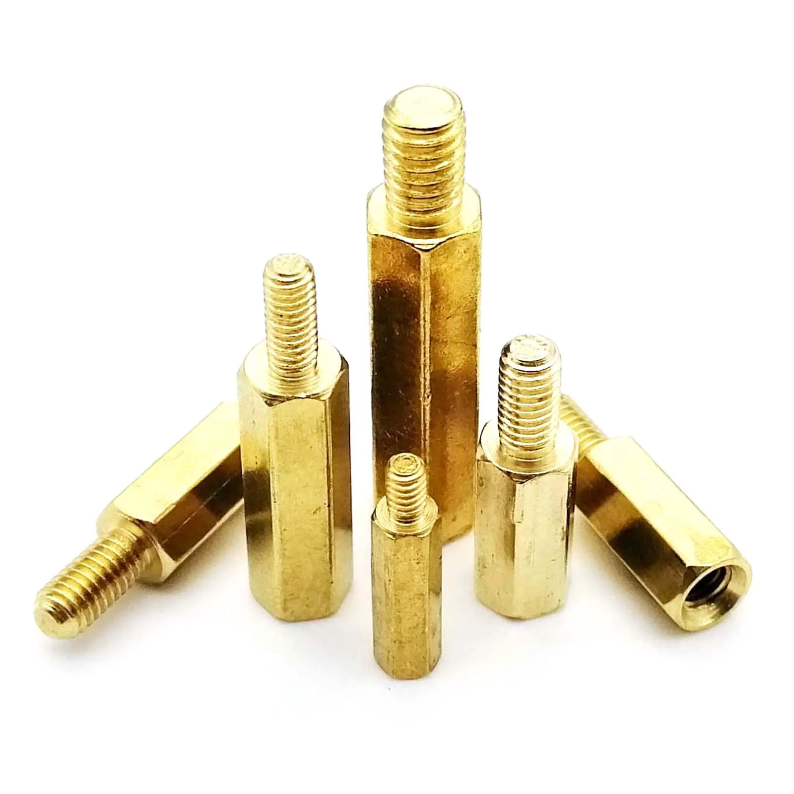 50-100Pcs M2.5x12 Copper Column Male Hexagon Stand-off Spacers 6mm Thread Length 