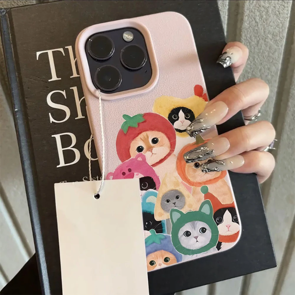 Adorable Veggie & Fruit Cat Design Silicone Phone Case