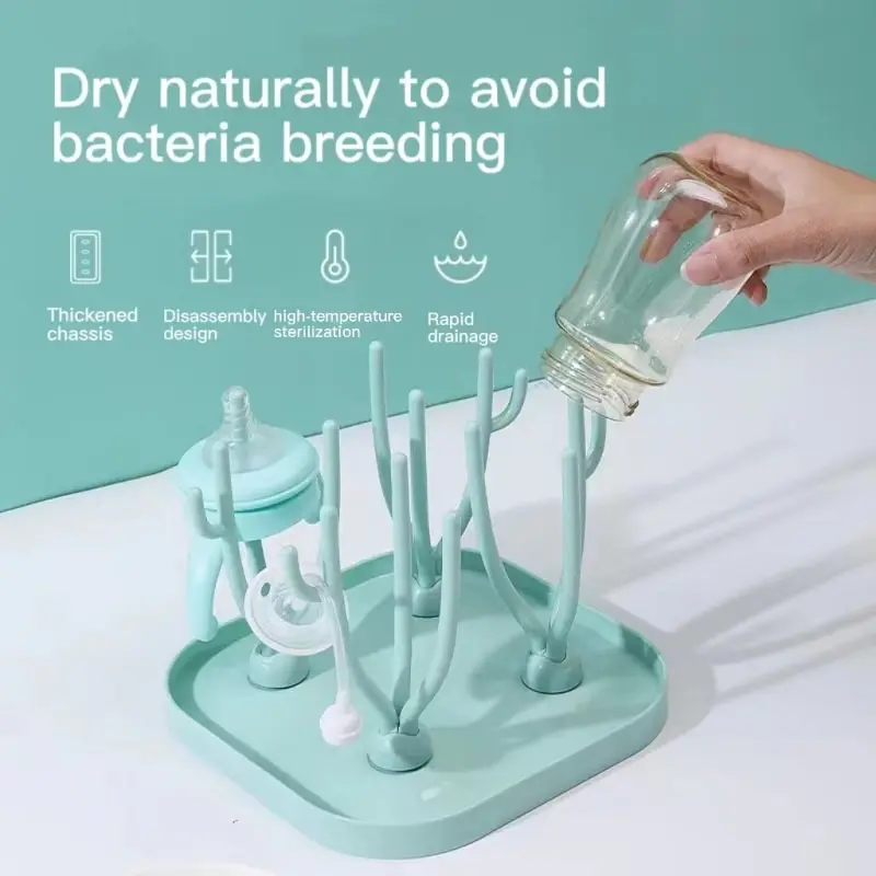 Baby Bottle Drying Rack Feeding Bottle Drying Rack Bottle Drying Rack Green Multifunctional Portable Drying Frame Baby Bottle Holder Removable Drainage Stand