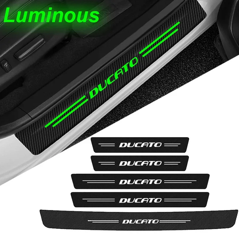Piastra Di Protezione Del Davanzale Della Portiera Dell'Auto Adesivi Luminosi Della Soglia Del Paraurti Del Bagagliaio Per Fiat Ducato Logo Abarth Gra
