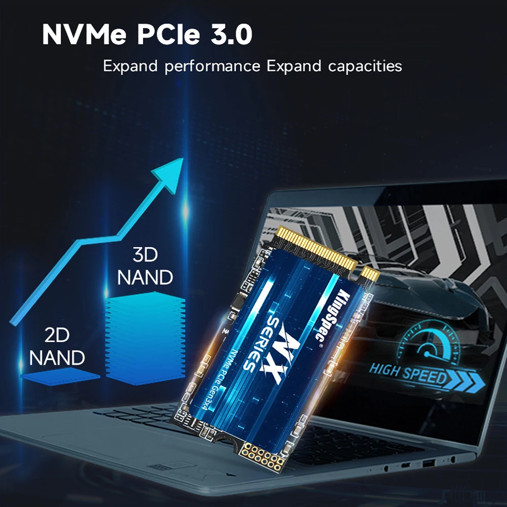 Kingspec-unidade de Estado Sólido M.2 Nvme Pcie 3.0x4 256gb Também 128gb 512gb Ssd M.2 2242 Pcie Disco Rígido para Laptop - Imagem 4