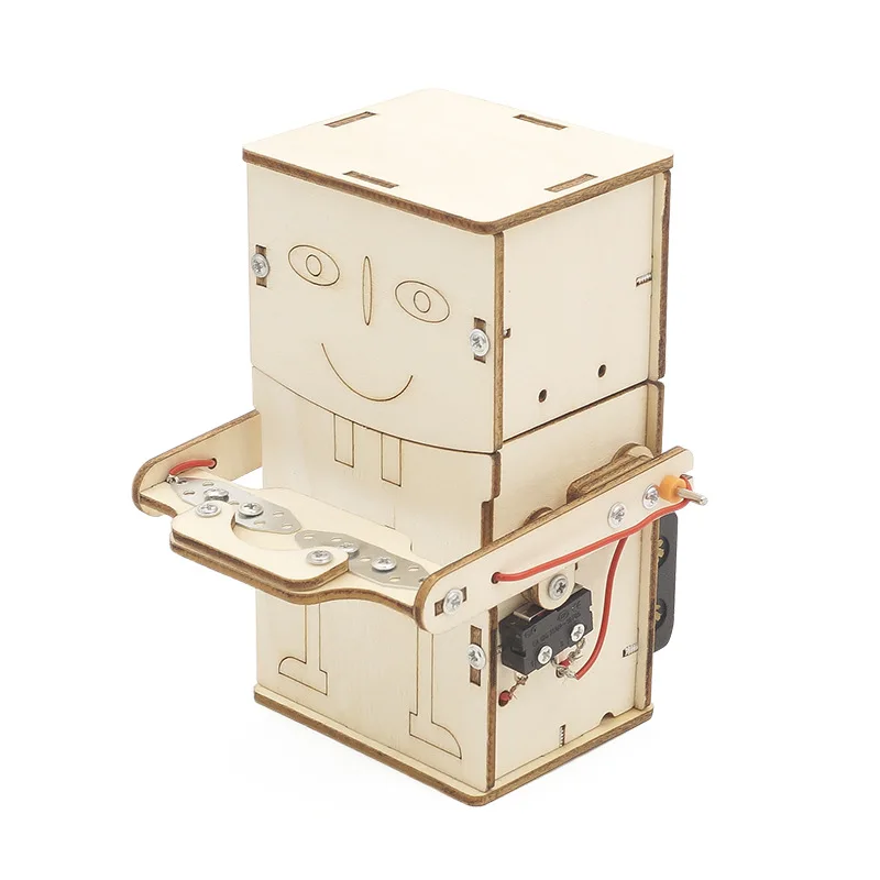 Kids DIY Science Toys Educational Scientific Experiment Kit Wood Tank / Music box / Balance/ Mechanical forceps/Excavator/Clock - 5