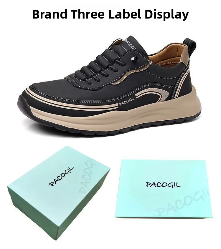 الرجال الربيع الصيف 2025 الانزلاق على سميكة القاع تنفس في الهواء الطلق عادية لينة وحيد أحذية رياضية جولة تو الجلود الربط