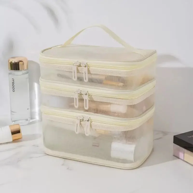 Spacious Nylon Mesh Cosmetic and Toiletry Travel Organizer