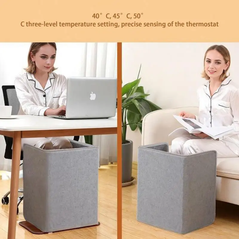 

Folding Space Heaters Electric Foot Warmer With Timer Leg Space Heated Warm Heater With Auto Shut Off Winter Cushion Heating Box