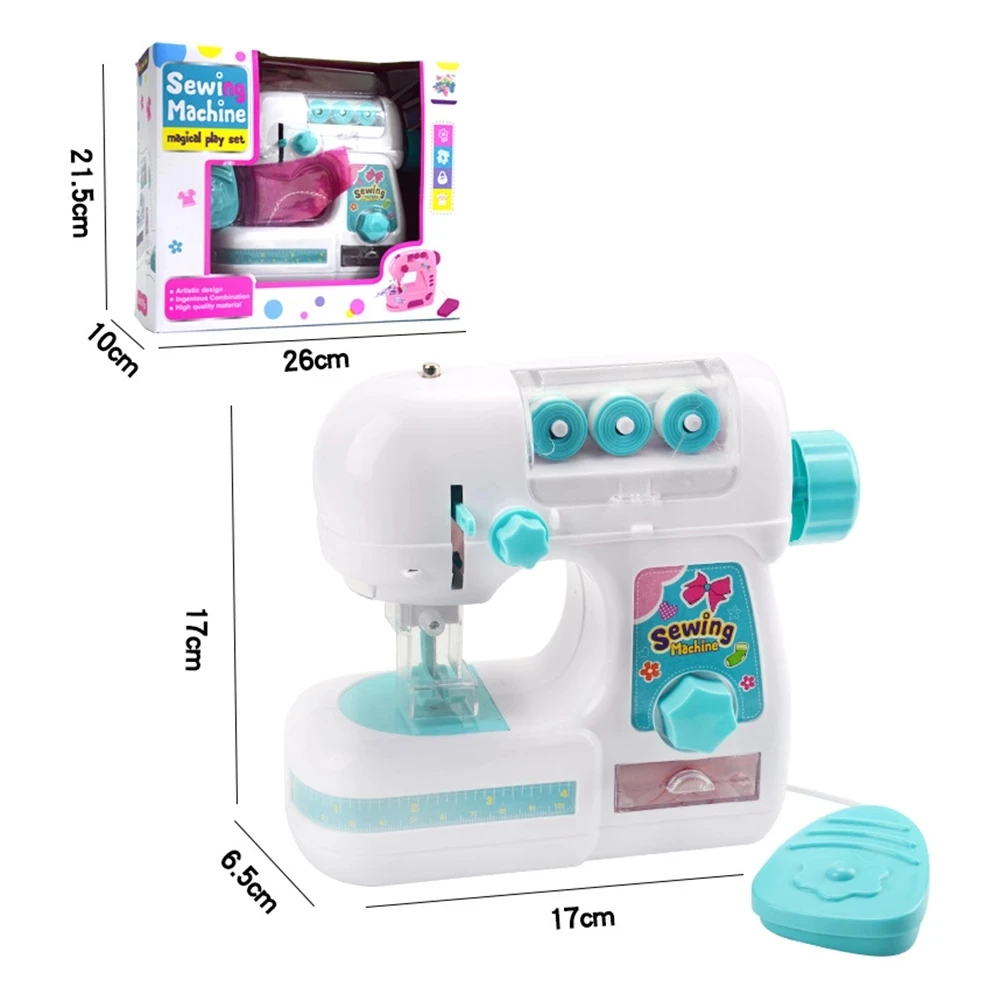 Kids Sewing Machine Toy Mini Furniture Toy Educational Learning Design Clothing Creative Gift Girls