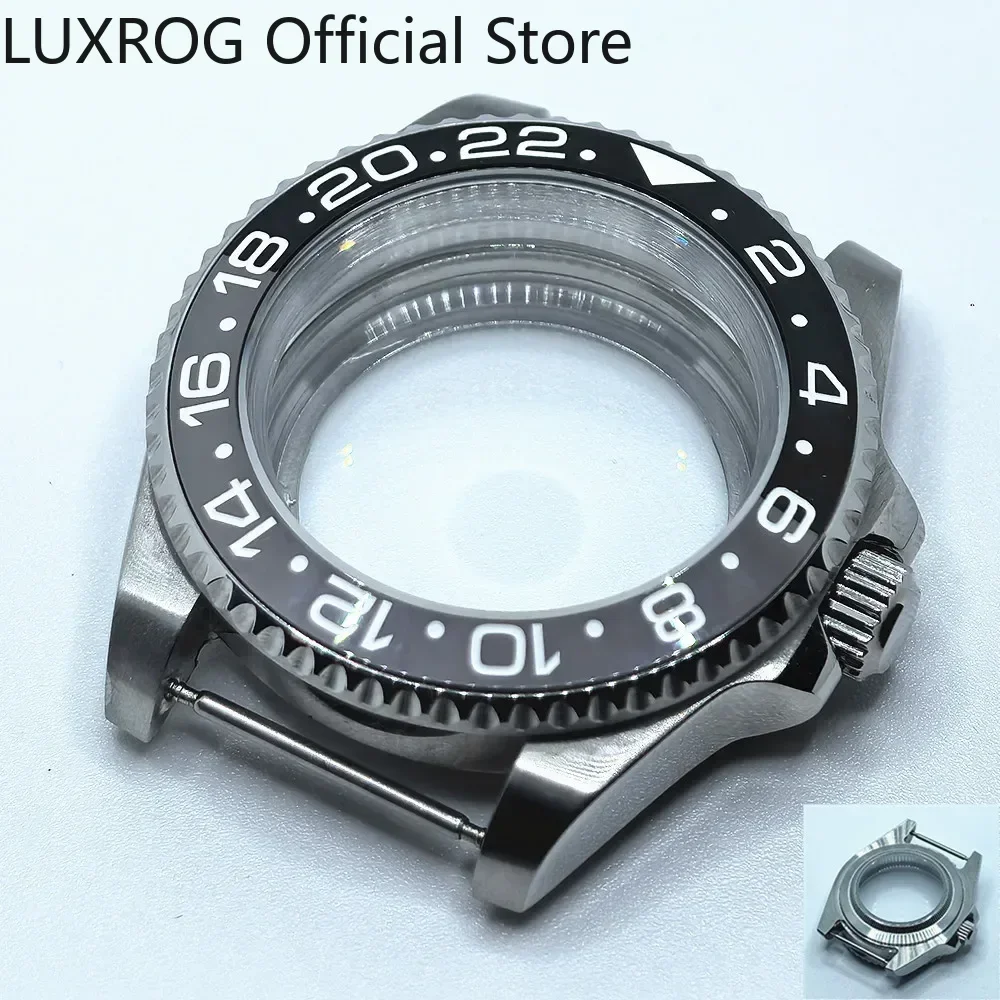 Stainless Steel 40MM Black Blue Ceramic Insert Watch Case