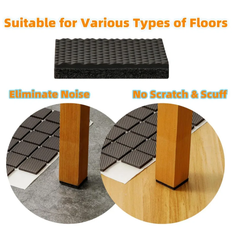 Anti-slip Self-adhesive Table and Chair Legs Rubber Pads Round Square Floor Protectors 5/20/45/80pc 20/25/28/40/80mm furniture leg pads rubber pads furniture pads
