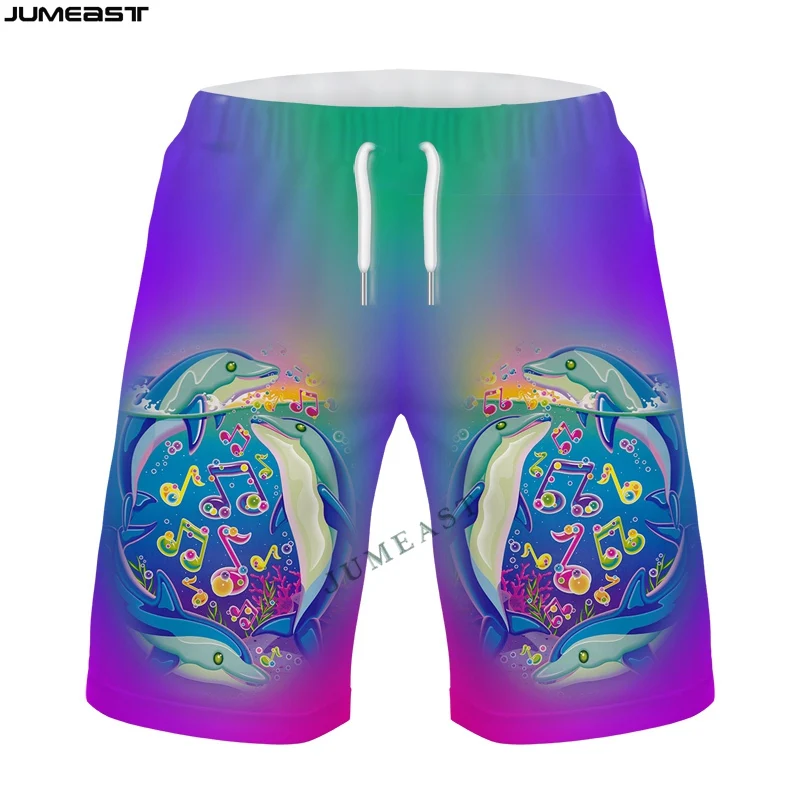 

Jumeast Y2k Men Women 3D Cartoon Animal Fish Dolphin Shorts Trunks Quick Dry Beach Casual Sweatpants Board Shorts Pants