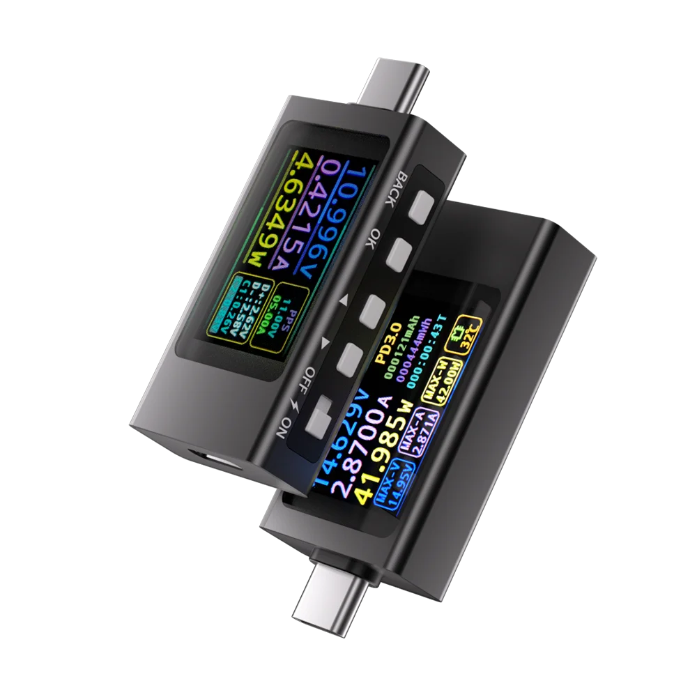 USB 테스터 전압계 전류계 TYPE-C 고속 충전 감지 트리거 용량 테스터 리플 측정 감지기 4V-30V 0V-12A