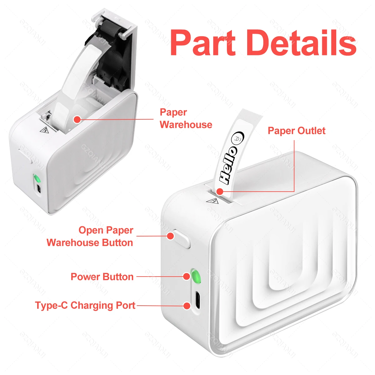 M1 Wireless Bluetooth Thermal Label Printer Mini Portable Adhesive Label Maker Fast Printing Similar as Marklife P15 P11 P12 L12