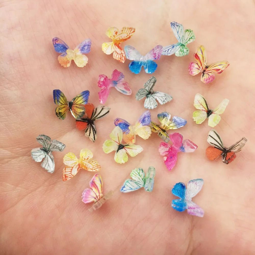 3D Colorful Glitter Mini Wheel Butterfly Nail Art AB Miniature Pattern Applique DIY Manicure Rhinestone Scrapbook Decor Craft ornament crafts miniature ornament resin wedding buttons resin crafts resin ornaments