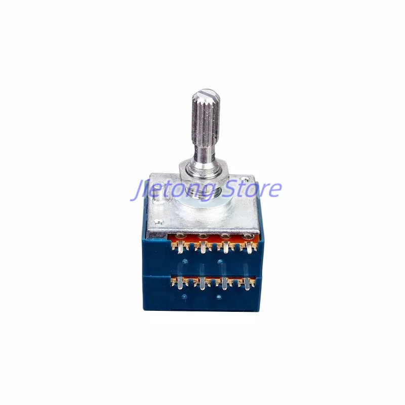 ALPS 27 Type 8Pins Duplex Volume Potentiometer 50KA/100KAx2 With Equal Loudness Tap 25mm Handle Plum Shaft 1pc