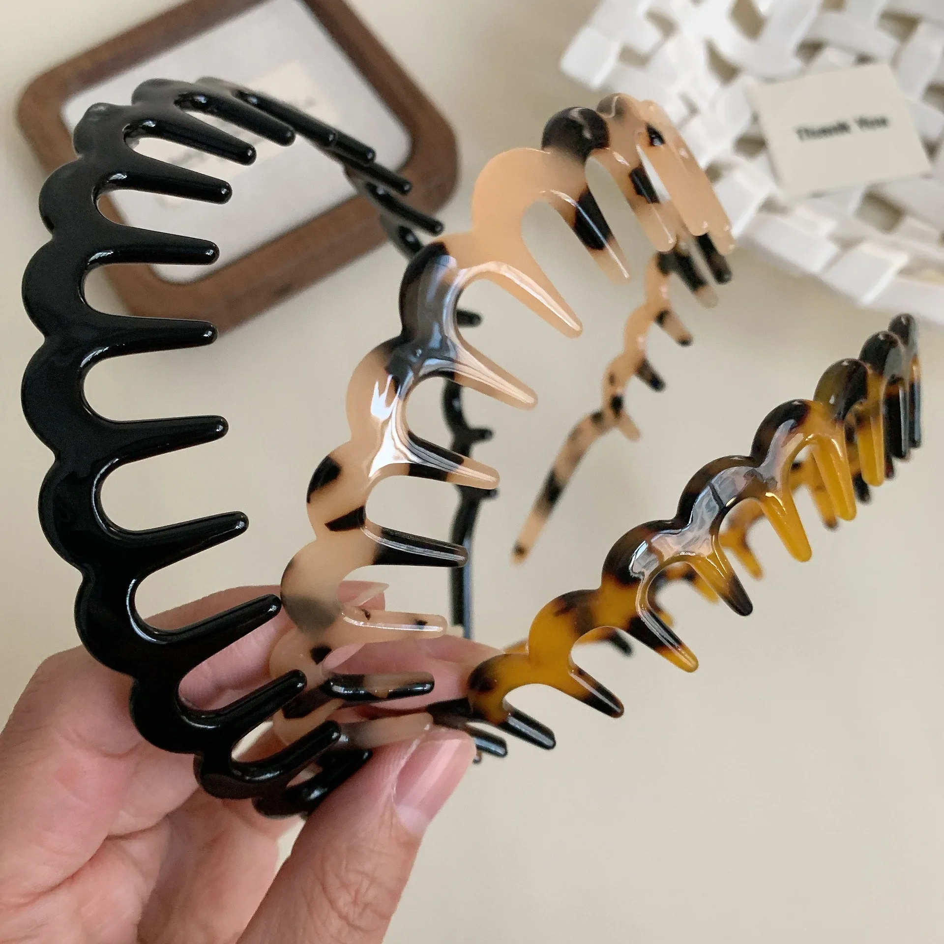 Stylish Non-Slip Acetate Wave Headbands