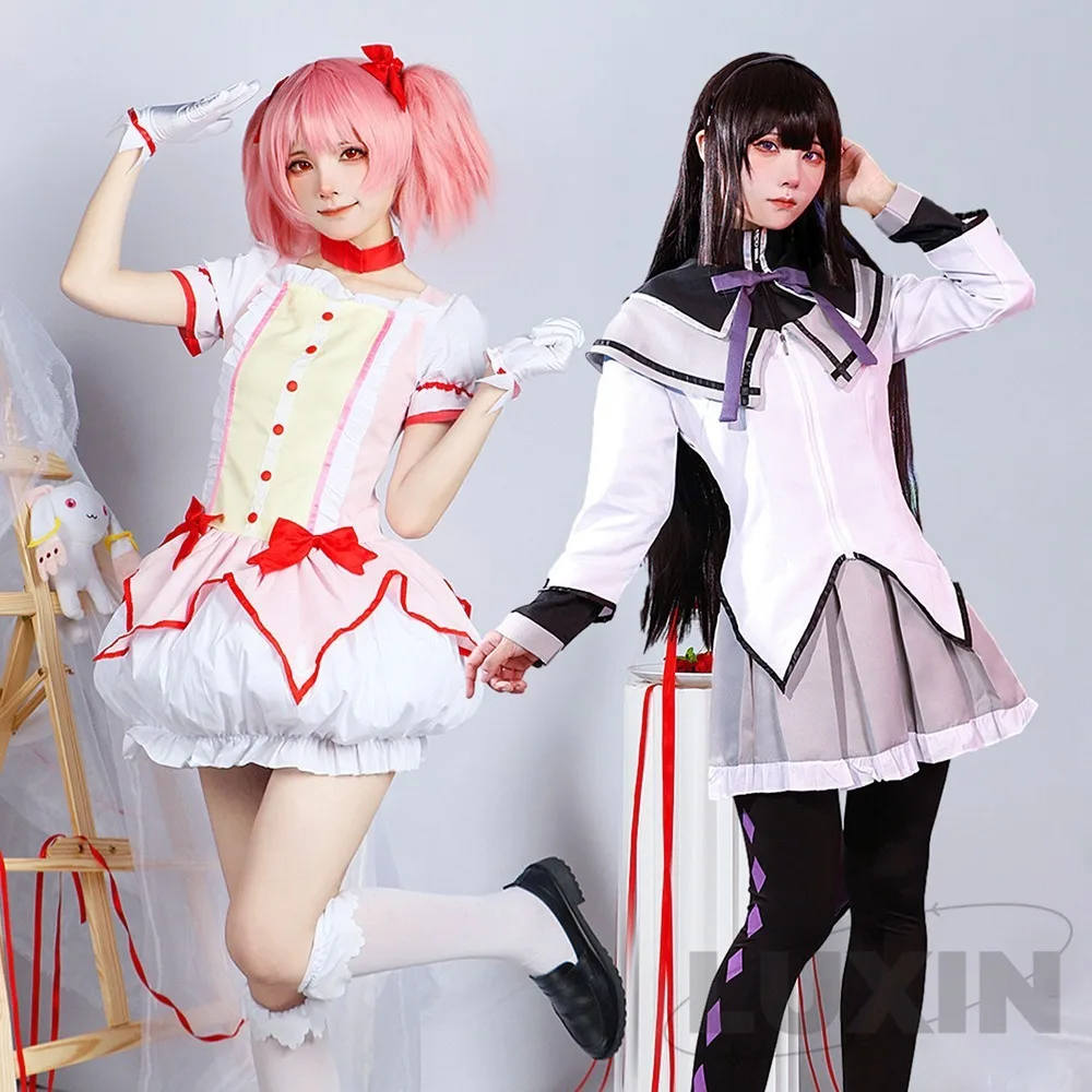 

Puella Magi Madoka Magica Cosplay Kaname Madoka Cosplay Costume Dress Wig Set Outfits Anime Uniform Suit for Halloween Party