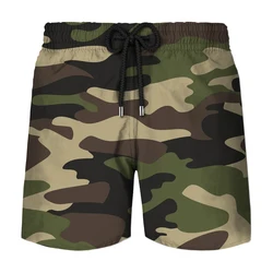 Men's Swimwear Shorts 3d Print Camouflage Kids Summer Sports Swimming Surfing Beach Shorts Casual Quick Dry Retro Beach Shorts