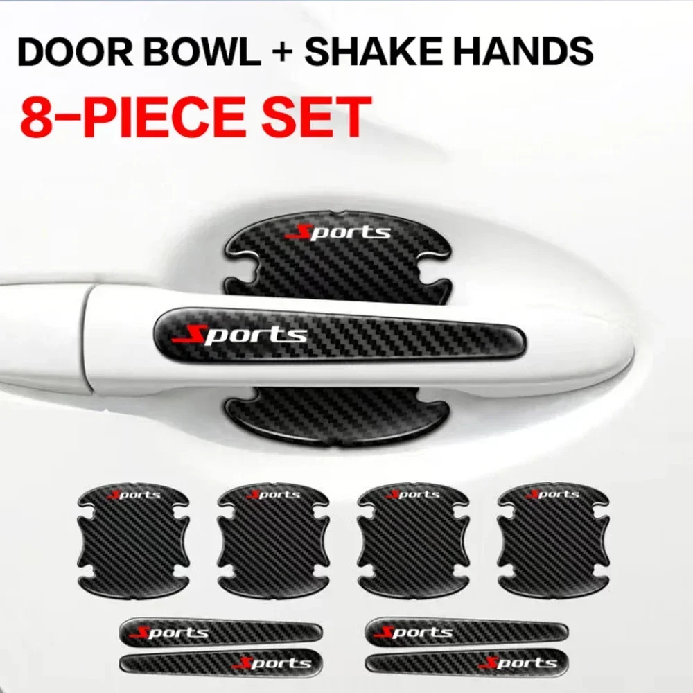 

Car For Toyota RAV4 XA50 Door Handle Bowl Scratch Carbon Fiber Protective Stickers Anti-collision Strip 8Pcs