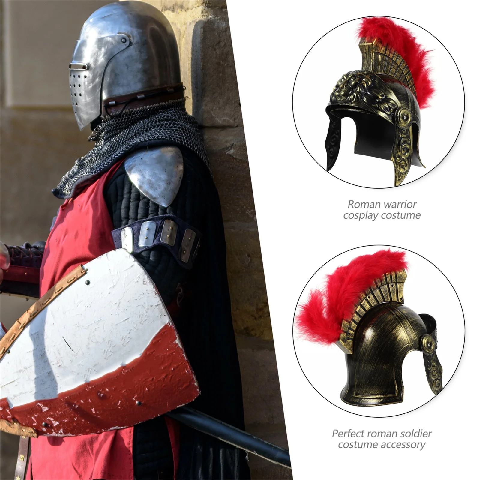 Samurai Hat Men Gladiator Roman Helmets Plush Toy Middle Ages Costume Plastic Soldier Child Hats samurai hats