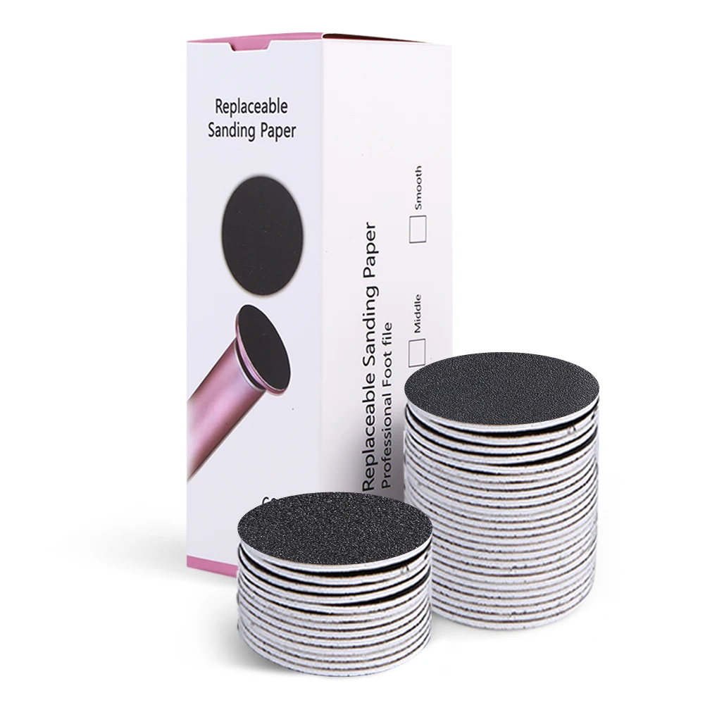 60Pcs 43mm Foot Dead Skin Sandpaper Replaceable Sanding Paper Foot Dead Skin Remove Sanding Paper Pedicure Tools
