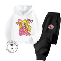 Barbie Soft Cotton Kawaii Long Sleeve Suitable for Children with Cute Graphics Breathable Outdoor Fall Winter Hoodie Tracksuit 2