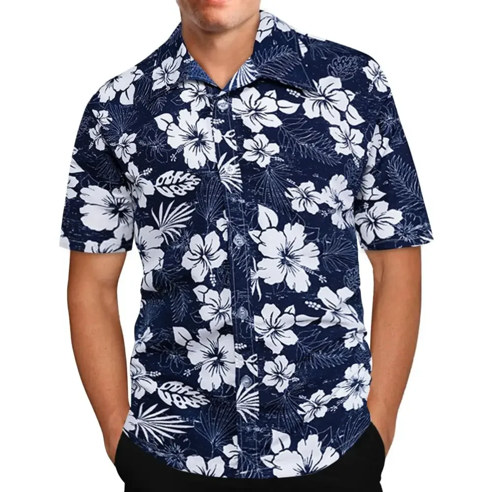 New Casual Shirt For Men Short Sleeve Tops 3d Flower Shirts Oversized Graphic Clothing Fashion Street Men's Hawaiian Shirts 2024