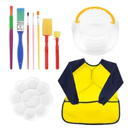 10pcs Set Children'S Sponge Paint Brushes Drawing Painting Kindergarten Graffiti Diy Seal Watercolor Professional Art Supplies