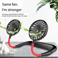 Portable Neck Fan,USB Hands Free Neck Hanging Rechargeable Mini Sports3-Speed Adjustable Neck Dual Fan Home OfficeOutdoor Travel 2